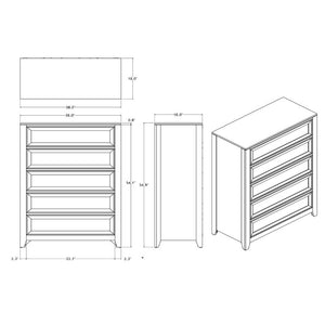 English Elm Melissa Five Drawer Chest with Faux Marble Top and Tapered Legs for Bedroom Beige B201P549759