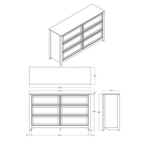 English Elm Melissa Six Drawer Dresser with Faux Marble Top and Tapered Legs for Modern Bedrooms Beige B201P549761