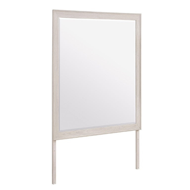 English Elm Melissa Beige Wood Dresser Mirror Warm Neutral Bedroom Accent Wide Rectangular Frame B201P549766