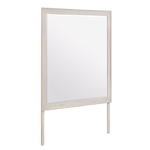 English Elm Melissa Beige Wood Dresser Mirror Warm Neutral Bedroom Accent Wide Rectangular Frame B201P549766
