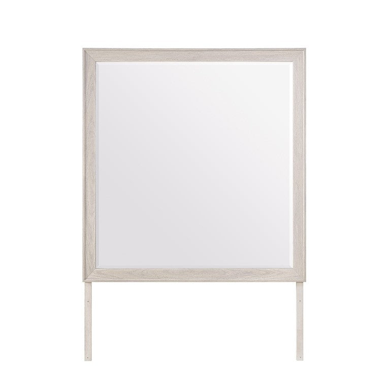 English Elm Melissa Beige Wood Dresser Mirror Warm Neutral Bedroom Accent Wide Rectangular Frame B201P549766