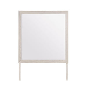 English Elm Melissa Beige Wood Dresser Mirror Warm Neutral Bedroom Accent Wide Rectangular Frame B201P549766