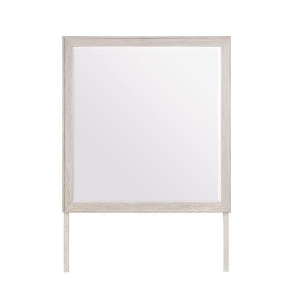 English Elm Melissa Beige Wood Dresser Mirror Warm Neutral Bedroom Accent Wide Rectangular Frame B201P549766