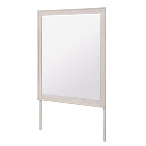 English Elm Melissa Beige Wood Dresser Mirror Warm Neutral Bedroom Accent Wide Rectangular Frame B201P549766