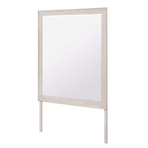 English Elm Melissa Beige Wood Dresser Mirror Warm Neutral Bedroom Accent Wide Rectangular Frame B201P549766