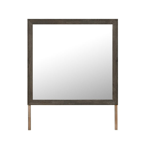 English Elm Melissa Rectangular Dresser Mirror with Dark Brown Wood Frame for Traditional Bedrooms B201P549786