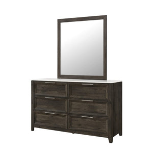 English Elm Melissa Rectangular Dresser Mirror with Dark Brown Wood Frame for Traditional Bedrooms B201P549786