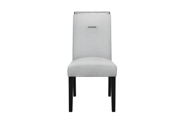 English Elm Ariya Two-Tone Dining Chair Set Slatted Back Padded Seat for Modern Rooms B201P549815