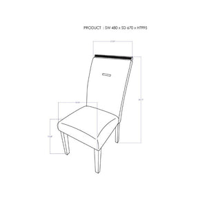 English Elm Ariya Two-Tone Dining Chair Set Slatted Back Padded Seat for Modern Rooms B201P549815