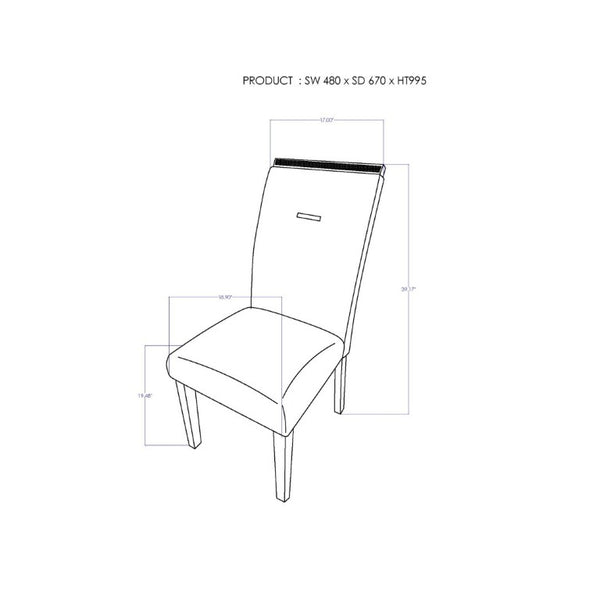 English Elm Ariya Two-Tone Dining Chair Set Slatted Back Padded Seat for Modern Rooms B201P549815