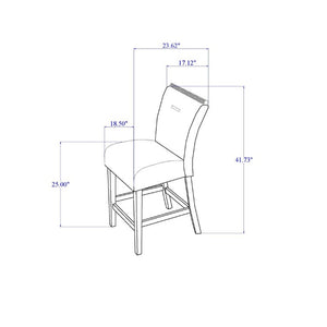 English Elm Ariya Modern Slat Back Barstools Set of 2 Gray Upholstered Seat Matte Black Legs B201P551479