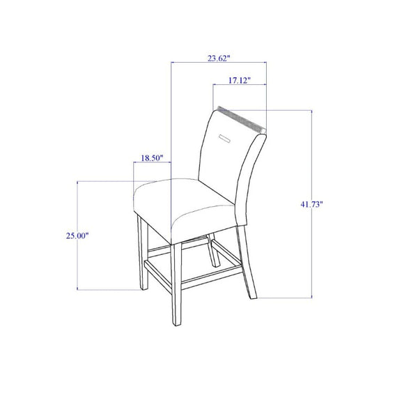 English Elm Ariya Modern Slat Back Barstools Set of 2 Gray Upholstered Seat Matte Black Legs B201P551479