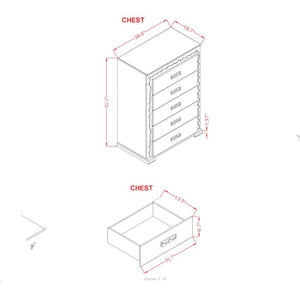 English Elm Nomani Five Drawer Chest with LED Lighting Gray Lacquer Acrylic Handles Modern Bedroom B201P551504