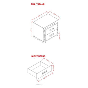 English Elm Nomani Lacquer 2-Drawer Nightstand with Built-In LED Lighting and Acrylic Handles B201P553133