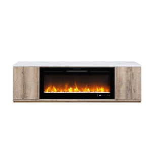 English Elm Mason 71 Inch Fireplace TV Stand with Bluetooth Speaker LED Accent Living Room B201P553927