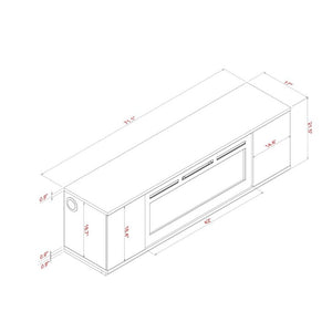 English Elm Mason 71 Inch Fireplace TV Stand with Bluetooth Speaker LED Accent Living Room B201P553927