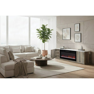 English Elm Mason 71 Inch Fireplace TV Stand with Bluetooth Speaker LED Accent Living Room B201P553927