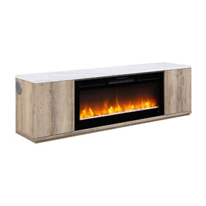 English Elm Mason 71 Inch Fireplace TV Stand with Bluetooth Speaker LED Accent Living Room B201P553927