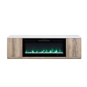 English Elm Mason 71 Inch Fireplace TV Stand with Bluetooth Speaker LED Accent Living Room B201P553927