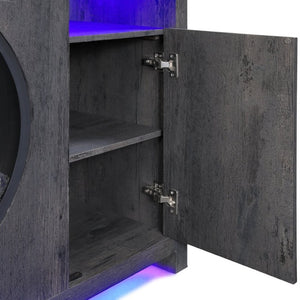 English Elm Nancy Grey Electric Fireplace TV Stand with Bluetooth Speaker and LED Lighting B201P553928