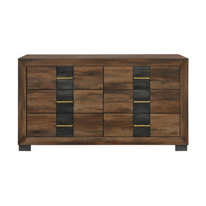 English Elm Prime Six Drawer Wood Dresser with Bar Pulls and Block Feet for Modern Bedrooms B201P553930