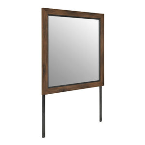 English Elm Prime Solid Wood Dresser Mirror Warm Brown Finish Slim Frame Bedroom Accent B201P553931