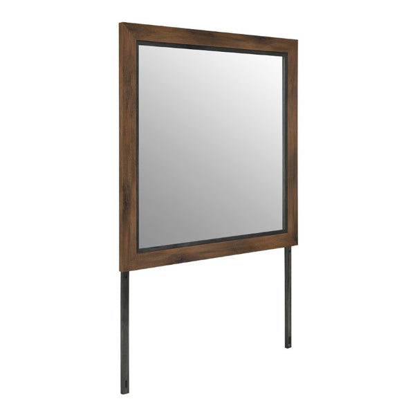 English Elm Prime Solid Wood Dresser Mirror Warm Brown Finish Slim Frame Bedroom Accent B201P553931
