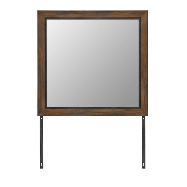 English Elm Prime Solid Wood Dresser Mirror Warm Brown Finish Slim Frame Bedroom Accent B201P553931