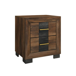 English Elm Prime Two Drawer Nightstand Solid Wood Build with Bar Pull Hardware Bedroom Storage B201P553932