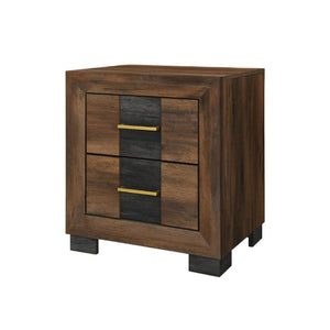 English Elm Prime Two Drawer Nightstand Solid Wood Build with Bar Pull Hardware Bedroom Storage B201P553932