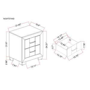 English Elm Prime Two Drawer Nightstand Solid Wood Build with Bar Pull Hardware Bedroom Storage B201P553932