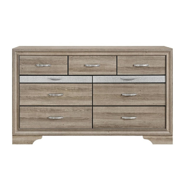 English Elm Ryder Seven Drawer Wide Dresser with Glam Glitter Accents for Modern Bedroom Storage B201P554828