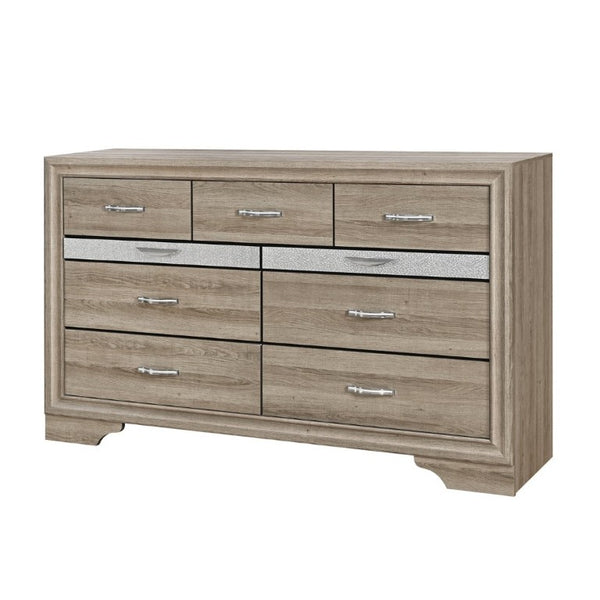 English Elm Ryder Seven Drawer Wide Dresser with Glam Glitter Accents for Modern Bedroom Storage B201P554828