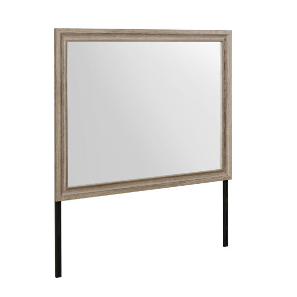 English Elm Ryder Natural Wood Beveled Dresser Mirror for Transitional and Contemporary Bedrooms B201P554842
