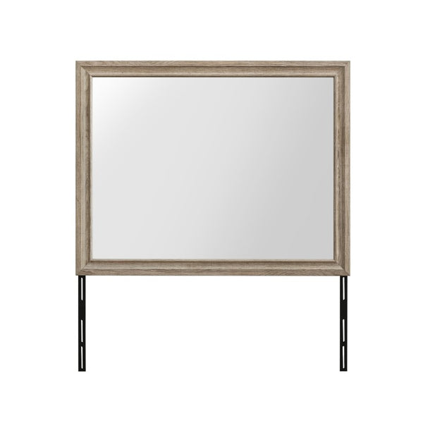 English Elm Ryder Natural Wood Beveled Dresser Mirror for Transitional and Contemporary Bedrooms B201P554842