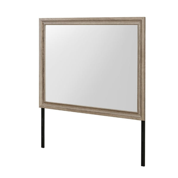 English Elm Ryder Natural Wood Beveled Dresser Mirror for Transitional and Contemporary Bedrooms B201P554842