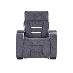 English Elm Austin Power Recliner with Storage Arms LED Lighting and Built in Speaker System B201P555730