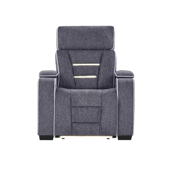 English Elm Austin Power Recliner with Storage Arms LED Lighting and Built in Speaker System B201P555730