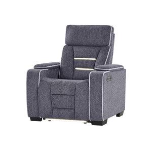 English Elm Austin Power Recliner with Storage Arms LED Lighting and Built in Speaker System B201P555730