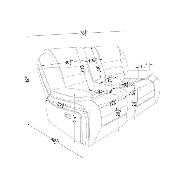 English Elm Lucius Manual Reclining Loveseat with Console Pillow Top Arms Brown Fabric B201P556593