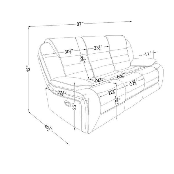 English Elm Lucius Manual Reclining Sofa with Pillow Top Arms and Welt Trim Living Room Seat B201P556594