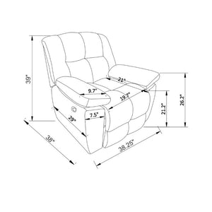 English Elm Liam Gliding Manual Recliner with Biscuit Cushions and Pillow Top Arms for Living Rooms B201P556629