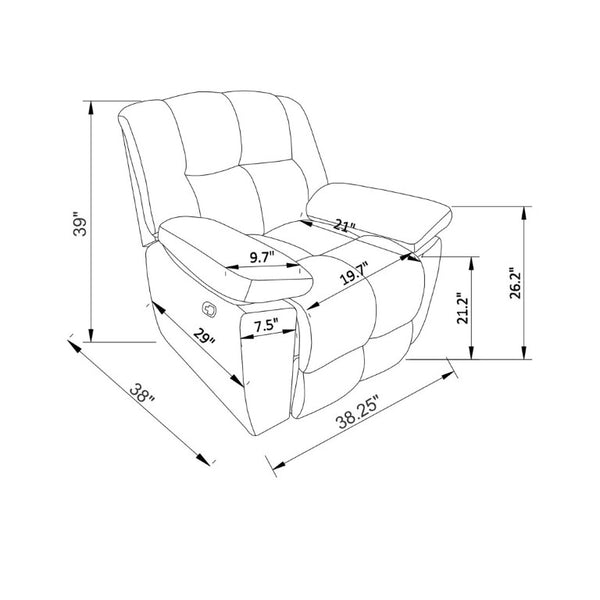 English Elm Liam Gliding Manual Recliner with Biscuit Cushions and Pillow Top Arms for Living Rooms B201P556629