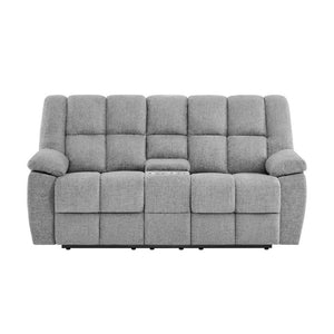 English Elm Liam Dual Reclining Loveseat with Center Console and Biscuit Tufted Plush Seating B201P556632