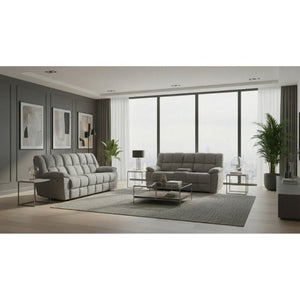 English Elm Liam Dual Reclining Loveseat with Center Console and Biscuit Tufted Plush Seating B201P556632