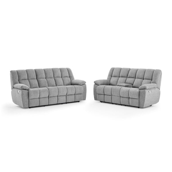 English Elm Liam Dual Reclining Loveseat with Center Console and Biscuit Tufted Plush Seating B201P556632