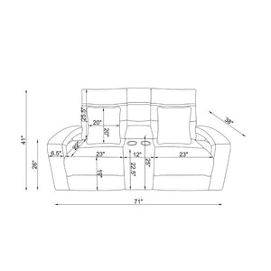 English Elm Isolde Power Reclining Loveseat with LED Lighting Plush Grey Transitional Seating B201P556635