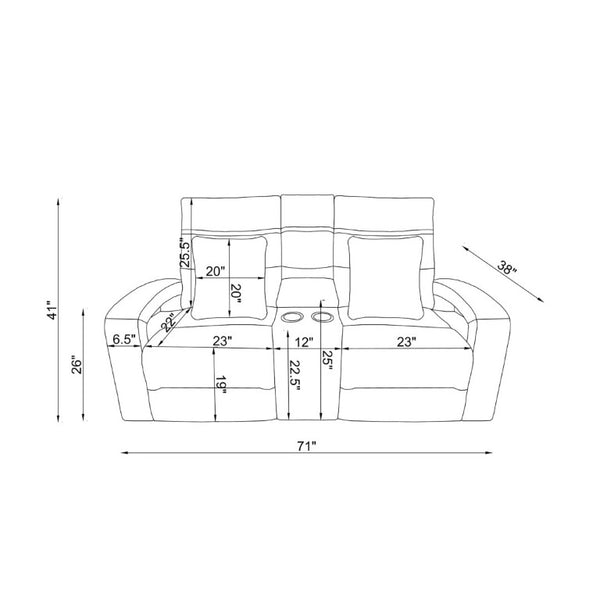 English Elm Isolde Power Reclining Loveseat with LED Lighting Plush Grey Transitional Seating B201P556635
