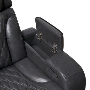English Elm Julian Power Reclining Loveseat with LED Lighting Bluetooth Speaker and Storage Console Charcoal B201P557705