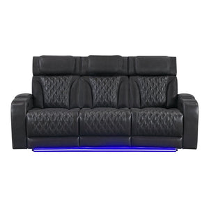 English Elm Julian Power Reclining Sofa with LED Base Lighting and Storage Arms for Living Rooms B201P557726